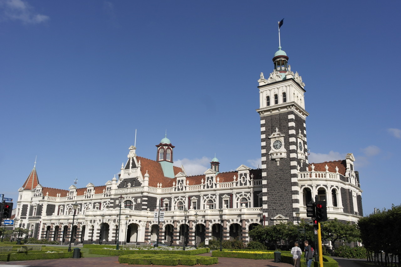 Der Bahnhof von Dunedin, soll das schönste Gebäude in der Stadt sein