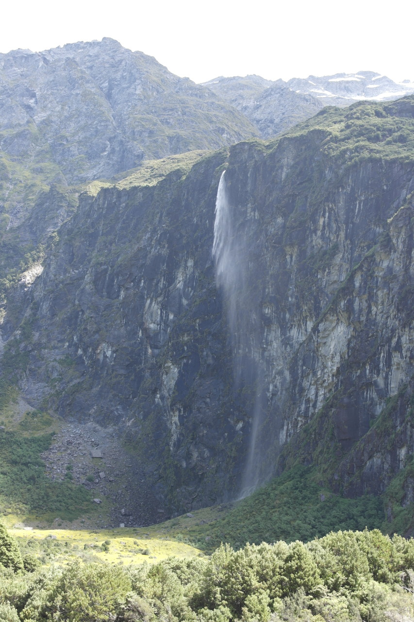 015 Aspiring Rob Roy Waterfall Side From Valley End