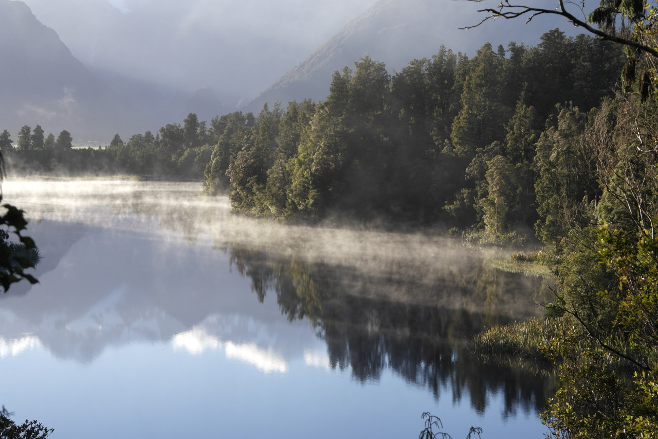 017 Fox Glacier Lake Matheson 4 Fog