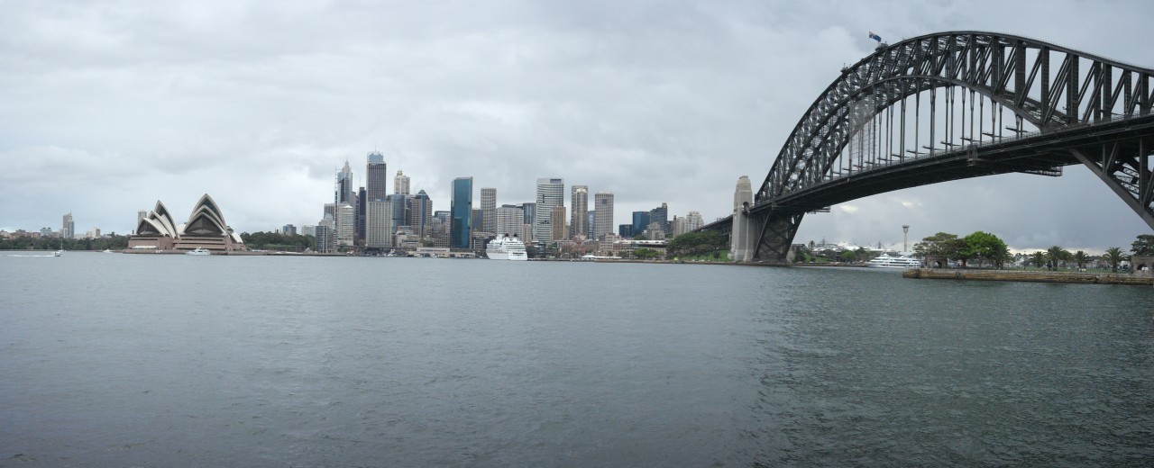 025 Sydney Harbour Bridge And City, Opera House Pano From Other Side